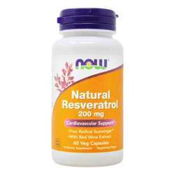 Now Foods Natural Resveratrol - 200 mg - 60 Veg Capsules