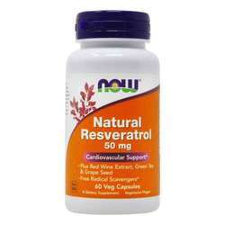Now Foods Natural Resveratrol - 50 mg - 60 Veg Capsules