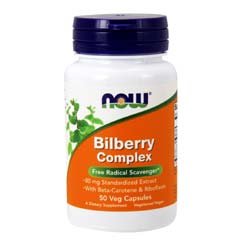 Now Foods Bilberry Complex - 80 mg - 50 Capsules