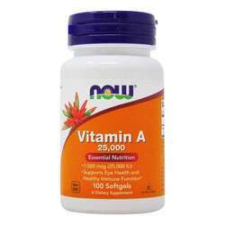 Now Foods Vitamin A - 25,000 IU - 100 Softgels