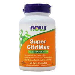 Now Foods Super Citrimax Extra Strength 750 mg + Chromemate- Panax Ginseng and Kelp - 90 Veg Capsules