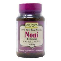 Only Natural 100% Pure Standardized Noni 4:1 Extract - 50 Capsules