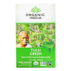 Organic India Tulsi Tea, Green Tea - 18 Tea Bags