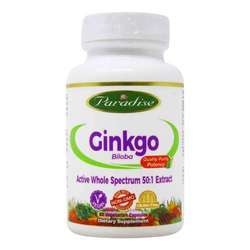 Paradise Herbs Ginkgo Biloba Extract - 60 mg - 60 Vegetarian Capsules