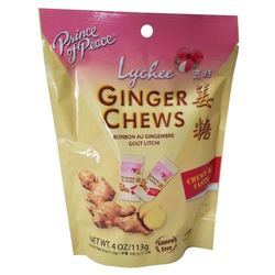 Prince of Peace Ginger Chews, Lychee - 4 oz (113 g)