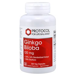 Protocol for Life Balance Ginkgo Biloba - 120 mg - 100 Veg Capsules