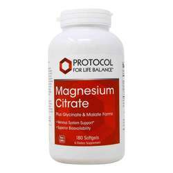 Protocol for Life Balance Magnesium Citrate - 400 mg per Serving - 180 Softgels