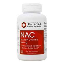 生命平衡方案NAC（N-乙酰基半胱氨酸）-600 mg -100 veg胶囊
