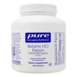 Pure Encapsulations Betaine HCl Pepsin - 250 Capsules
