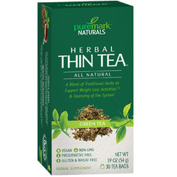 Puremark Naturals Herbal Thin Tea, Green Tea - 30 Tea Bags