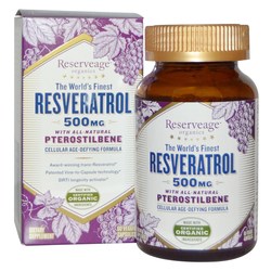 Reserveage Organics Resveratrol With All-Natural Pterostilbene - 60 Veggie Caps