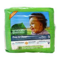 Seventh Generation Free and Clear Diapers, Stage 3 (16-28 lbs) - 31 Diapers