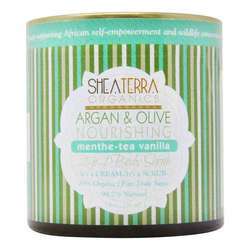 Shea Terra Organics Argan and Olive 2-in-1 Body Scrub, Menthe Vanilla - 8 oz