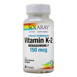 Solaray Triple Strength Vitamin K-2 Menaquinone-7 - 150 mcg - 30 VegCaps