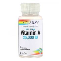 Solaray Dry Form Vitamin A - 25,000 IU - 60 Vegetarian Capsules