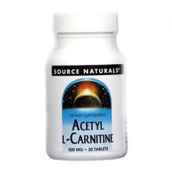 Source Naturals Acetyl L-Carnitine - 500 mg - 30 Tablets