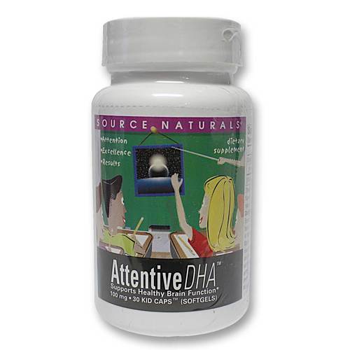 Source Naturals Attentive DHA Kids - 100 mg - 60 Softgels - eVitamins.com