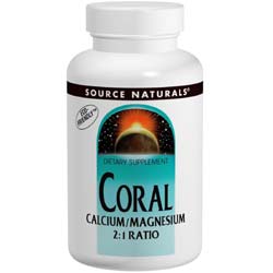 Source Naturals Coral Calcium  Magnesium 2:1 Ratio - 180 Capsules