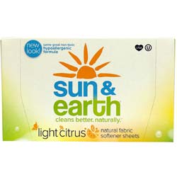 Sun & Earth Fabric Softener Sheets, Citrus - 80 Sheets