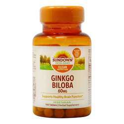 Sundown Naturals Ginkgo Biloba Standardized Extract - 60 mg - 100 Tablets