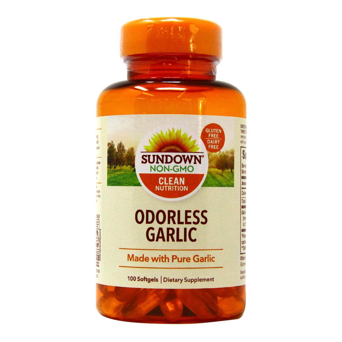 Sundown Naturals Odorless Garlic, Odor-Less - 75 mg - 100 Softgels