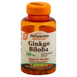 Sundown Naturals Ginkgo Biloba Standardized Extract - 60 mg - 200 Tablets