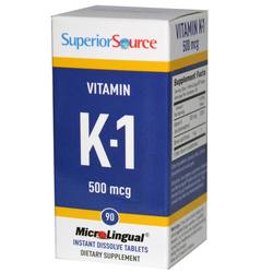 优质来源维生素K1 - 500微克- 90片