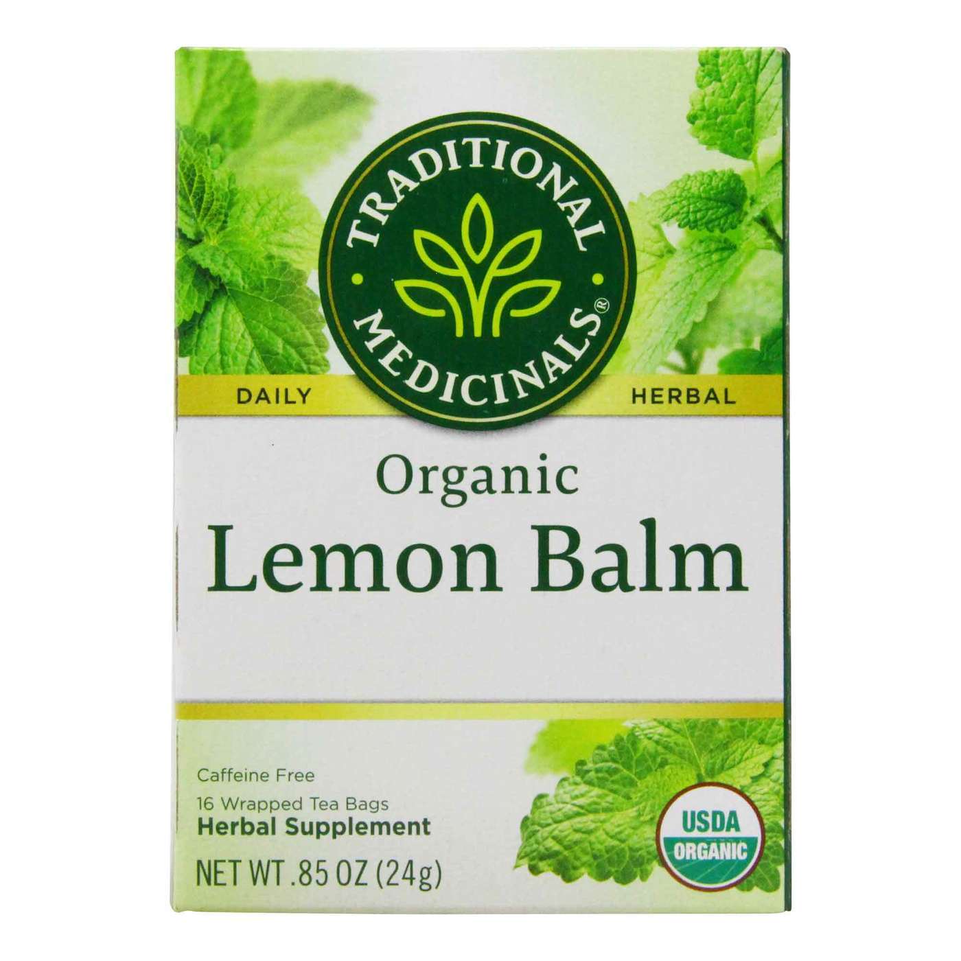 Traditional Medicinals Organic Teas Lemon Balm 16 Tea Bags Each/Pack of 3 
