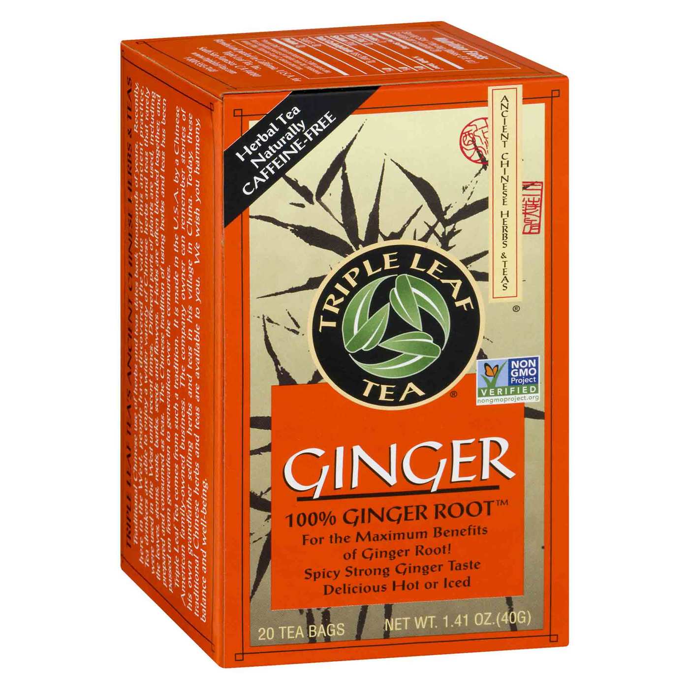 Triple Leaf Tea Ginger 20 tea bags eVitamins UK