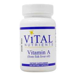 Vital Nutrients Vitamin A 25-000 IU (from fish liver oil) - 100 Softgel Capsules
