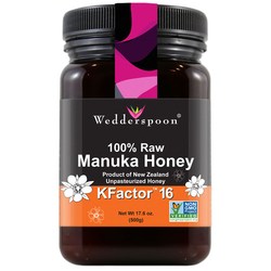 Wedderspoon Organic 100% Raw Manuka Honey KFactor 16 - 17.6 oz