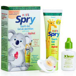 Xlear Spry Infant Tooth Gel with Pacifier - Combo Pack, 2 fl oz