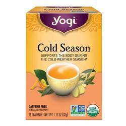 瑜伽士茶有机茶冷季节免费咖啡因-16茶袋 - 净wt 1.12盎司（32克）