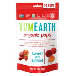 Yummy Earth Organic Pops Lollipops, Fruit - 14 pops
