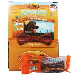 Zuke's Z-Bones Natural Edible Dental Chews, Clean Carrot Crunch - 18 Large Chews