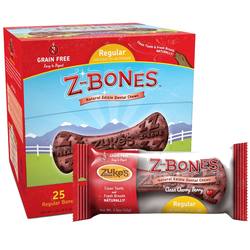 Zuke的Z-Bones天然可食用牙齿咀嚼，干净浆果酥- 25个常规咀嚼