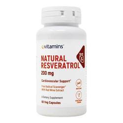 eVitamins Natural Resveratrol - 200 mg - 60 Vegetarian Capsules